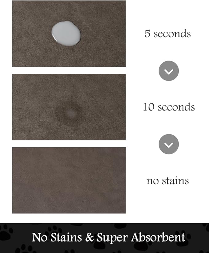 Pet Feeding Mat-Absorbent Dog Mat for Food and Water Bowl-No Stains Quick Dry Water Dispenser Mat-Dog Accessories Pet Supplies-Bowl for Messy Drinkers（Brown,16"x24"