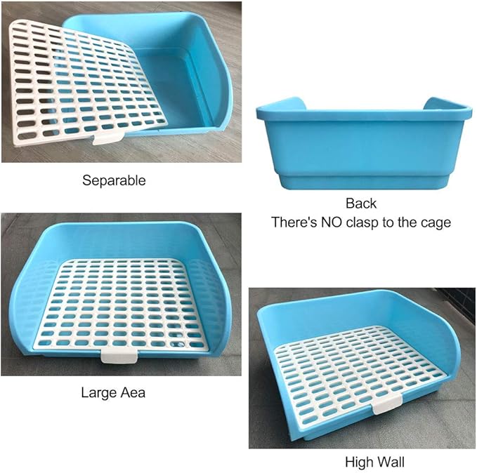 Amakunft Large Rabbit Litter Box, Small Animal Potty Trainer, Bunny Corner Toilet Box for cage, Small Pet Pan for Ferret/Guinea Pig/Chinchilla/Galesaur