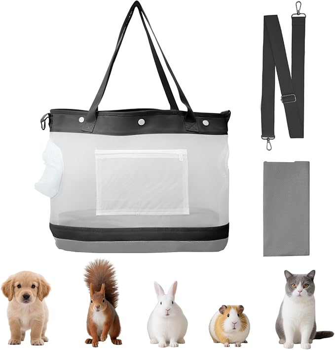 Dog Purse Carrier for Small Dogs Cat Kitty Puppy Rabbit Bunny Dog Cat Bag Carrier for Animals up to 22lbs Soft Sided Collapsible Pet Carrier Sling for Outing Travel Vet-Gray