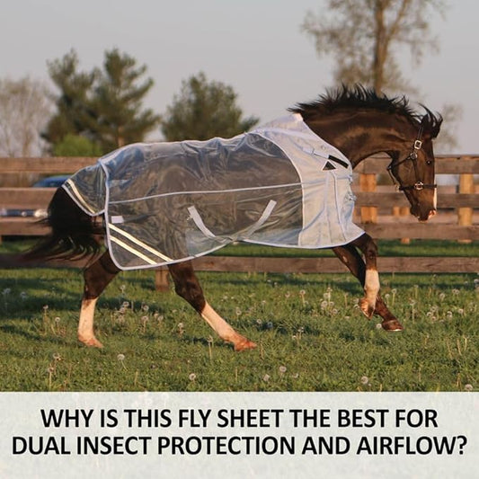 Schneiders Mosquito Mesh II Adjusta-Fit Horse Fly Sheets | Insect & UV Protection for Horses | Durable 350D Mesh | Reflective Safety Stripes