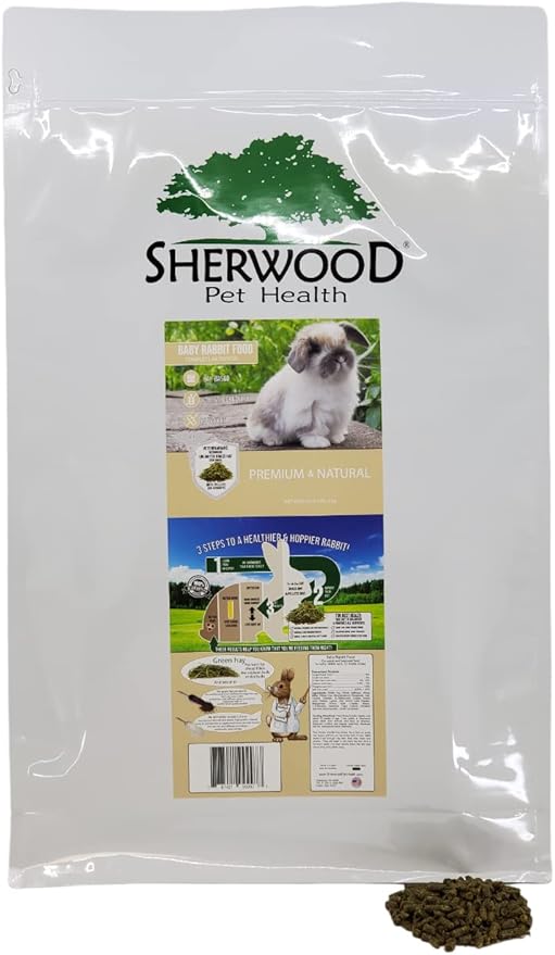 Sherwood Baby Rabbit Food. Hay-Based Pellet. No Wheat, Corn, or Soy for Better Digestion. 20 lbs