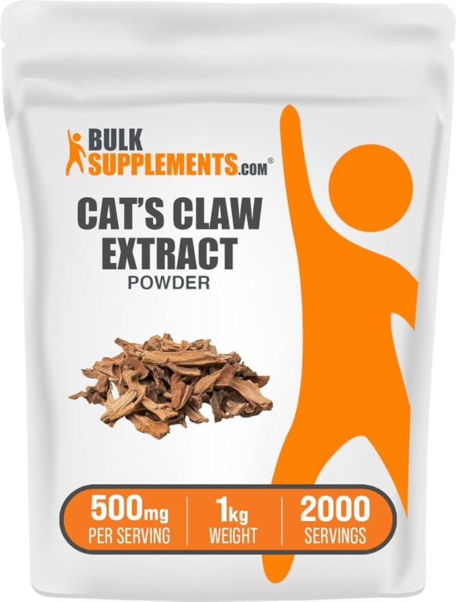 BulkSupplements.com Cat's Claw Extract Powder - Cat's Claw Supplement, Herbal Supplement - Vegan & Gluten Free, 500mg per Serving, 1kg (2.2 lbs) (Pack of 1)
