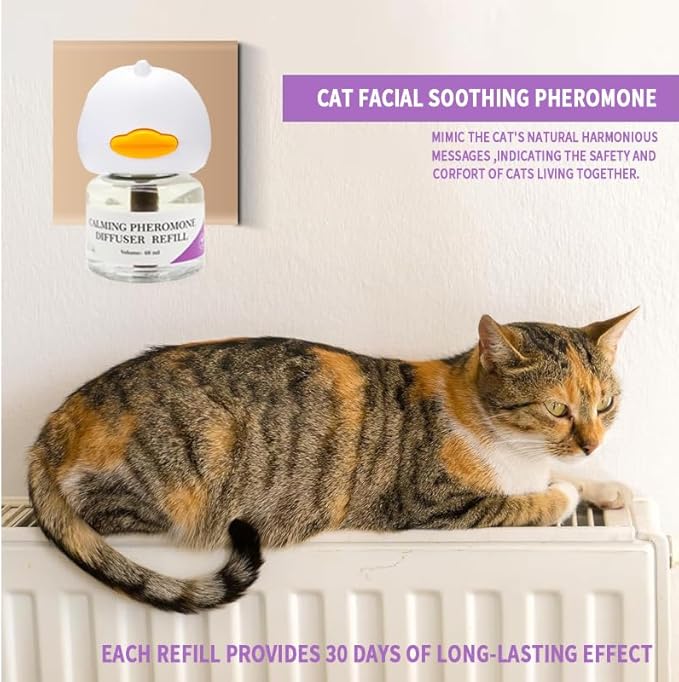 Calming Pheromone Diffuser Kit for Cats, Reduces Fighting, Spraying & Scratching (48 mL)