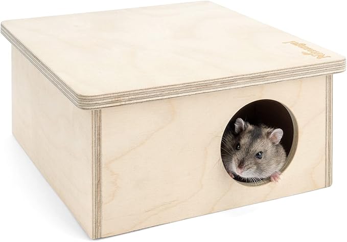 Niteangel Birch Chamber-Maze Hamster Hideout - Small Pets Woodland House Habitats Decor for Hamster Mice Gerbils Mouse