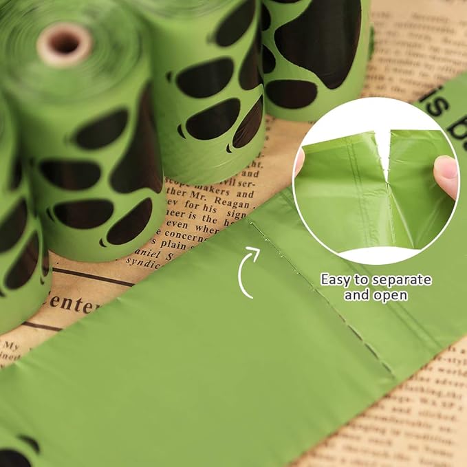 Poop Bags for Dogs, 225 Count Dog Bags for Poop, Unscented 15 Refill Rolls, 9" X 13" Thick Doggy Bag by PobbY