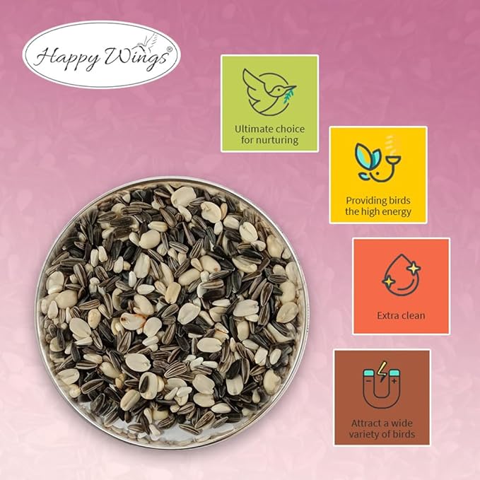 Songbird Blend Bird Food, Mix of Sunflower Seeds/Kernels, Safflower Seeds and Peanuts, 5 Pounds | No Grow Seed | Bird Seed for Wild Birds