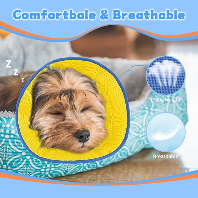 Inspack Soft Dog Cone Collar Alternative, E Cones for Small Dogs/Cat/Puppy to Stop Licking after Surgery, Comfortable All Paws Comfy Elizabethan Collars, Neuter Recovery Ecollars of Shame Alternatives