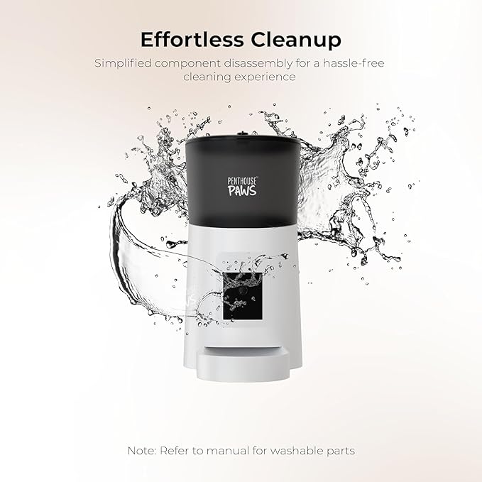 Smart HD Cat Feeder, 2 Way Audio + Voice Recording, Automatic Feeder for Dog with 1080p Night Vision Camera, WiFi App Controlled, Battery Backup, Anti Jam 6L Upto 15 Daily Meals, White