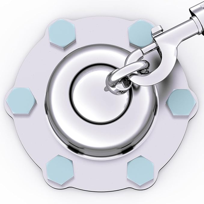 360° Swivel Dog Tie Out Stake with Upgrade 6 Screw Dog Anchors, Heavy Duty & Rust Proof Dog Stake Can Holds 1000Lbs of Pull Force, Up to 150lbs Dogs Perfect to Camping Yard Outdoor (Silver)