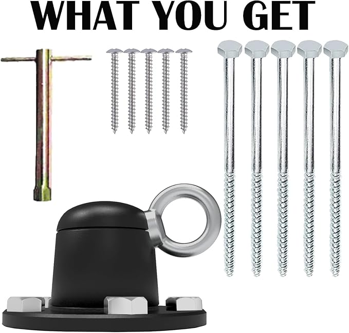 Dog Tie Out Stake Anchor, 360° Swivel Dog Tie Out Cable Runner for Yard Camping (Black)