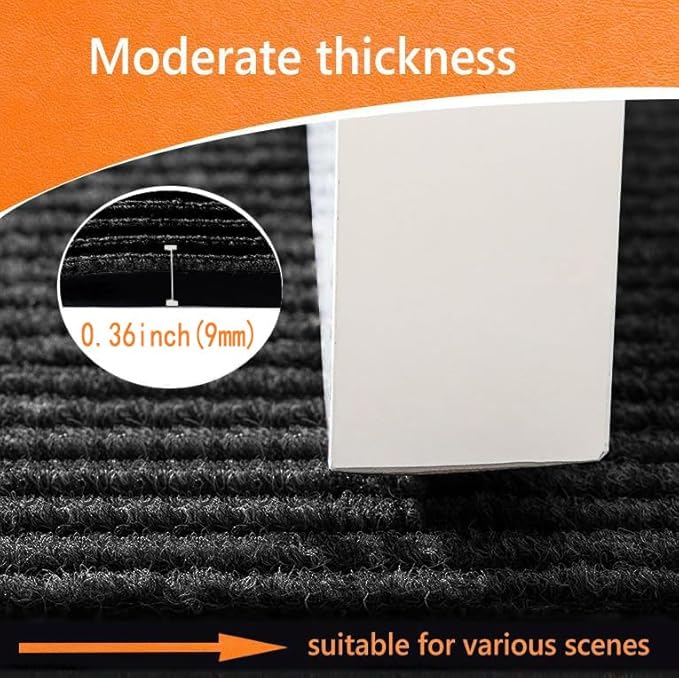 Door Floor Mat Commercial Grade Large Size 4' x 6'Heavy Duty Tough Entry Collection Slip Skid Entrance Mat with Rubber Backing Low Profile and Easy to Clean Indoor Outdoor Rug