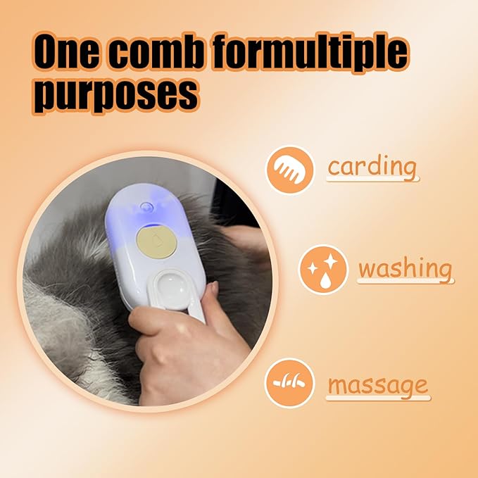 Steam Brush for Cats Dog Steam Brush,3 in 1 Pet Grooming Comb for Shedding,1PCS