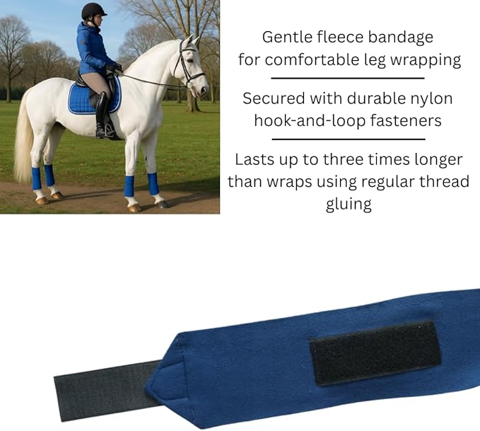 Horse Leg Bandage/Horse Leg wrap (Set of 4) Red, Blue, Navy Blue, and Black (Navy Blue)