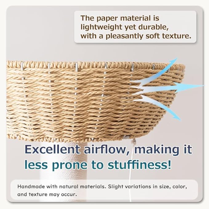 Wooden Cat Tree for Large Cats, Modern Multi-Level Condo with Natural Wood, Indoor Cat Furniture for Medium and Big Pets (Cream Y909S)