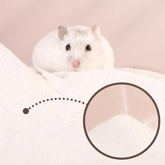 DR.DUDU Hamster Bath Sand, 6.6lb Dust Free Desert Sand or Potty Litter Sand for Hamster Chinchillas Gerbil Syrian Mice Small Animals (White)
