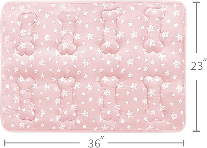 Dog Crate Mat (36" X 23"), Soft Dog Bed Mat with Cute Prints, Personalized Crate Pad, Anti-Slip Bottom, Machine Washable Kennel Pad