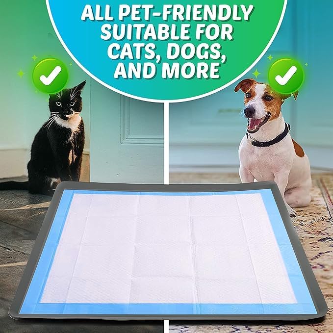 TidyFriend Dog Pad Holder Tray for 30 x 36 Inches Training Pads - 2 Pack, Silicon Wee Wee Pad Holder, No Spill Pee Pad Holder for Dogs - Easy to Clean and Store Perfect for Dog Potty Tray (Grey)
