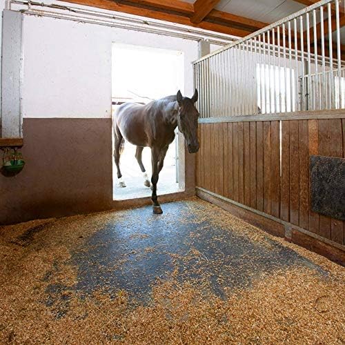 American Floor Mats - Horse/Stable Mats - Heavy Duty Stall Mats - Thick, Durable Rubber Flooring Solid Black 3/4" Thick - 4' x 6' Mat
