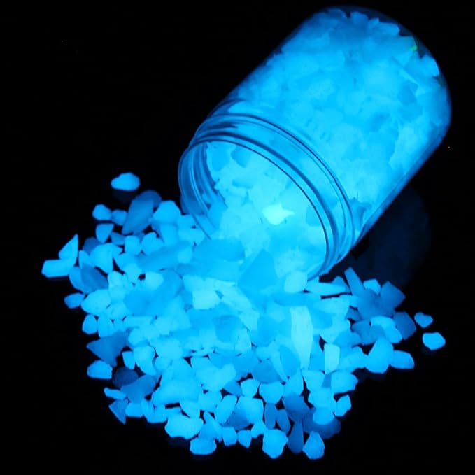 Shiny Stone Glow in The Dark Gravel, Fish Tank Aquarium Gravel Sand, Decorative Gravel Rocks,Aquarium Gravel Stones for Home and Fairy Garden Decoration,305g/0.67lbs (Sky Blue, 5-8mm)