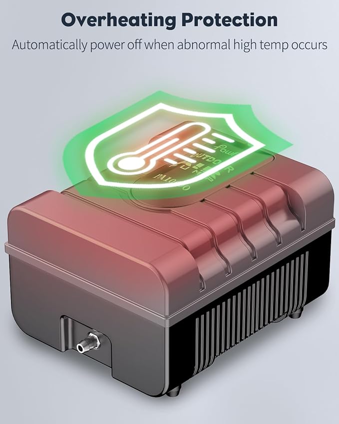 Pawfly Pond Air Pump Outdoor Oxygen Pump for Fish Koi Ponds 3000 to 10000 Gallons Adjustable Pond Garden Aerator Pump Kit with Airline Tubing Control Lever Valves Air Stones and Check Valves