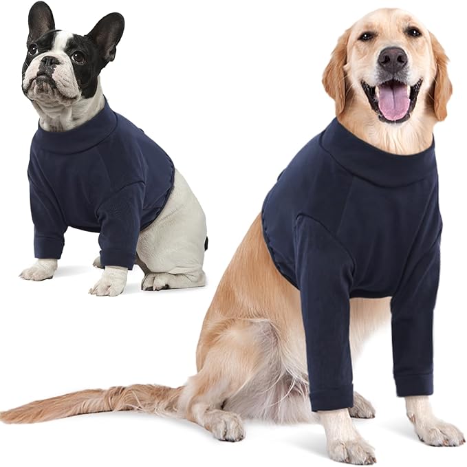 IDOMIK Dog Recovery Suit, Dog Surgery Recovery Suit Front Legs, Comfy Joint Leg Sleeves After Surgery, Elbow Braces Protector for Leg Injuries & Joint Pain, Cone Collar Alternatives,Navy,2XL