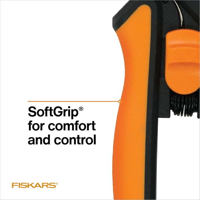 Fiskars Micro-Tip Pruning Snips - 6" Garden Shears with Sheath and Comfort Grip - Sharp Steel Blades - Quality Pruning Shears for Plants in Grow Tents and Hydroponics - Garden Tools