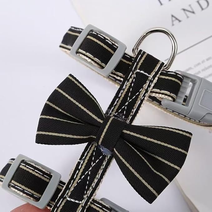 Butterfly Bow Tie Cat Harness and Leash Set - Adjustable, Escape-Proof, Breathable Kitten Vest with Cute Design for Small Cats & Indoor/Outdoor Safety Yellow XS