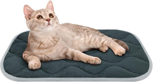 furrybaby Dog Bed Mat Flat Crate Mat with Anti-Slip Bottom Machine Washable Pet Kennel Pad for Dog Sleeping (XS 22x13'', Grey Mat)