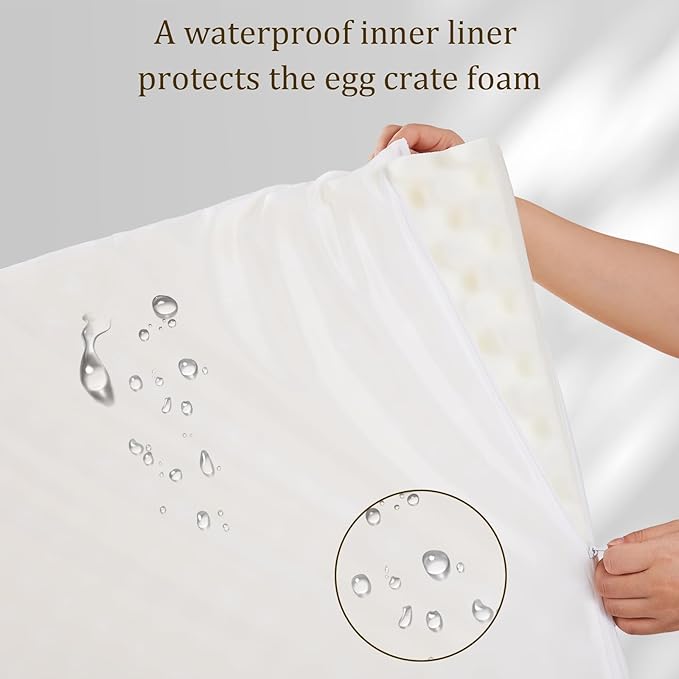 Bedfolks Orthopedic Dog Bed, Big Waterproof Dog Sofa Bed for Large Dogs, Egg Foam Pet Couch Bed with Removable Washable Cover and Nonslip Bottom, Light Grey