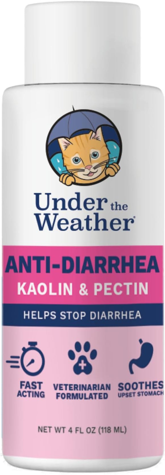 Under the Weather Anti-Diarrhea Liquid for Cats - Soothe Your Pet's Upset Stomach and Provide Relief from Diarrhea - (4 oz Bottle)