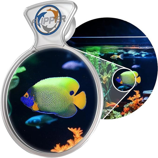 Flipper DeepSee 4" Viewer - Filter Clear Lens and Aquarium Magnetic Magnifier - Fish Tank Magnifying Glass for Coral Reef Aquarium - Magnetic Magnifying Glass Ideal for Photography - Clear