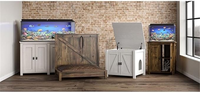 Pemberly Row 10/20 Gallon Aquarium/Terrarium Stand in Rustic