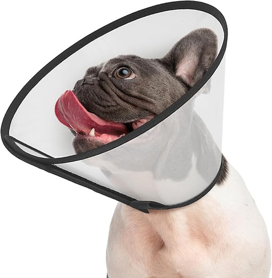 Supet Adjustable Dog Cone Collar for Licking Prevention - Elizabethan Collar for Medium, Small, Large Dogs - Comfortable Pet Recovery After Surgery - Plastic Head Neck Cone of Shame