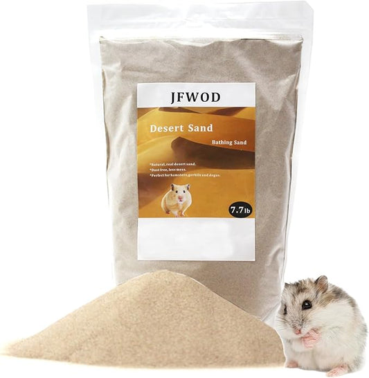Hamster Bath Sand, 7.7lb Dust Free Desert Sand or Potty Litter Sand for Hamster Chinchillas Gerbil Syrian Mice Small Animals(Beige)