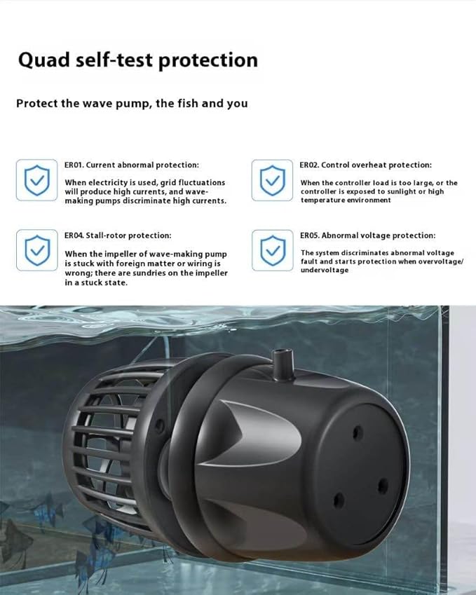 Aquarium Wave Maker Pump (DMP30) – Submersible Powerhead for Saltwater Marine Reef Tanks, Smart Controller & Bluetooth App Control