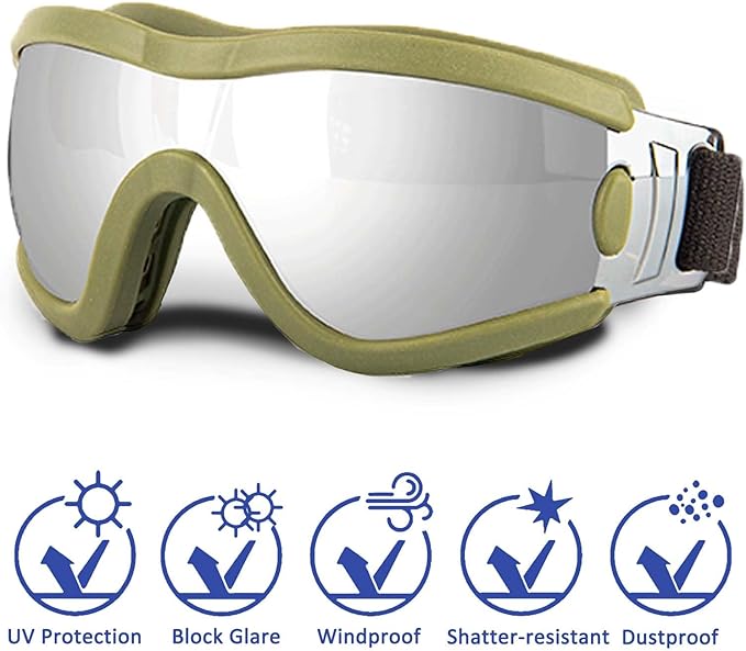 Medium Dog Sunglasses with Adjustable Strap UV Protection, Winproof Puppy Sunglasses, Suitable for Dogs Eyes Protection，Soft Dog Goggles