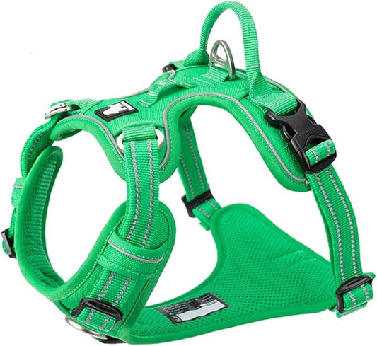 TRUE LOVE Dog Harness No Pull Nylon Reflective Pet Harness Adjustable Comfortable Control Step-in Brilliant Colors Truelove TLH56512 Grass Green