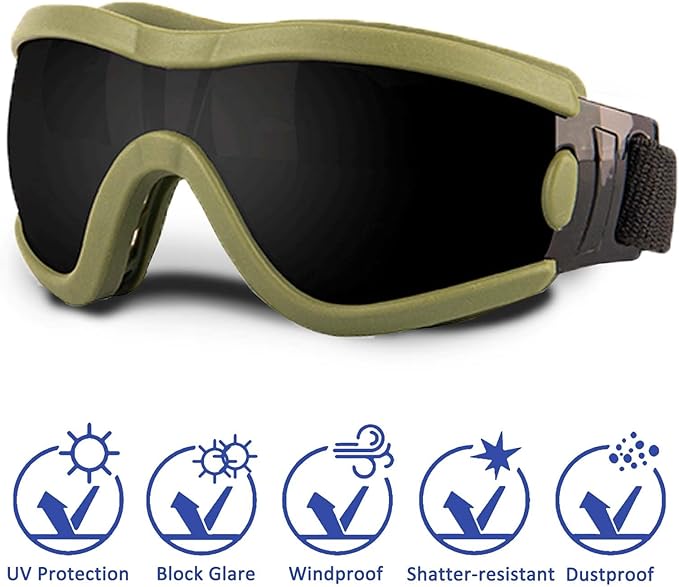 Medium Dog Sunglasses with Adjustable Strap UV Protection, Winproof Puppy Sunglasses, Suitable for Dogs Eyes Protection，Soft Dog Goggles