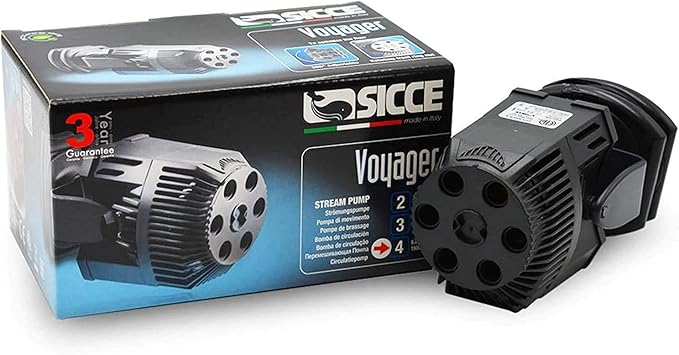 SICCE Voyager 4 Wave Maker Flow Pump 1600 GPH | 360°Adjustable Quiet Submersible Magnetic Powerhead for Saltwater & Freshwater Tanks, Quiet Aquarium Water Circulation Pump 50 to 200 Gallons