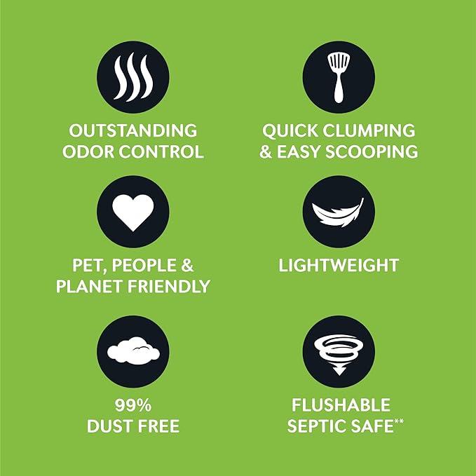 WORLD'S BEST CAT LITTER Comfort Care Unscented, 32-Pounds - Natural Ingredients, Quick Clumping, Flushable, 99% Dust Free & Made in USA - Long-Lasting Odor Control & Easy Scooping