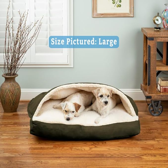 Snoozer Pet Products Rectangle Cozy Cave Dog Bed, Small, Olive