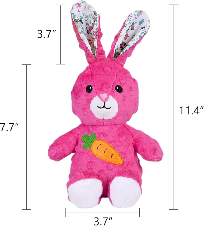 DODODOLA Dog Toys Stuffed Dog Toy with Crinkle Paper Cute Rabbit Plush Bunny Squeaky Dog Easter Toys Dog Chew Toys for Medium Large Breed