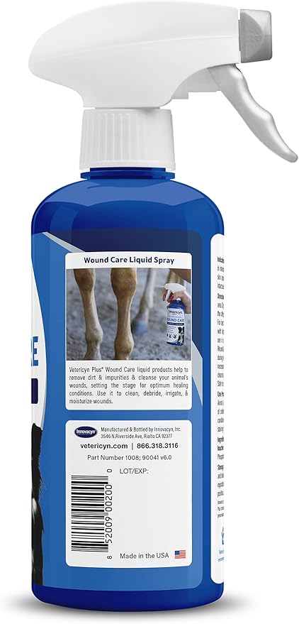Vetericyn Plus Dog Wound Care Spray | Healing Aid and Skin Repair, Clean Wounds, Relieve Dog Skin Allergies, Safe for All Animals. 16 ounces