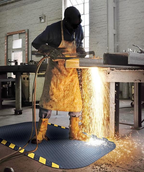 American Floor Mats Hog Heaven 5/8 inch Black & Black Border 4' x 10' Nitrile Backed Anti-Fatigue Comfort Mat