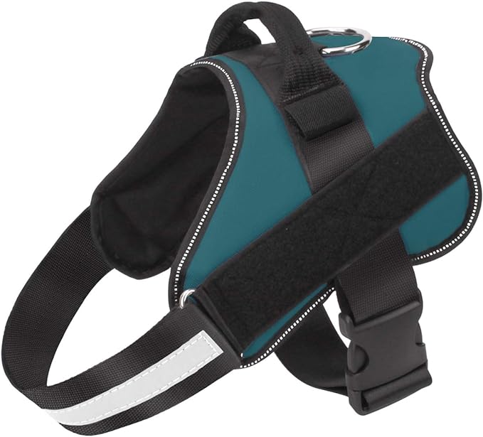 Bolux Dog Harness, No-Pull Reflective Dog Vest, Breathable Adjustable Pet Harness with Handle for Outdoor Walking - No More Pulling, Tugging or Choking (Turquoise, S)