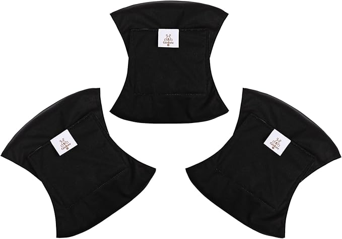 CuteBone Dog Diapers Male Washable Belly Band for Male Dogs Wraps Black 3pcs a Pack DM44L
