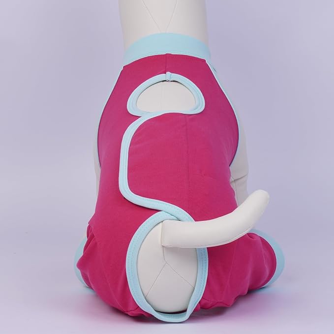 ROZKITCH Dog Surgery Leg Sleeve Rear Legs, Male Female Pet Prevent Licking Wound Elbow Knee Protector, Dog Recovery Suit Cone Collar Alternative Pants Shirt for Wound Heal Wrap Rosered L