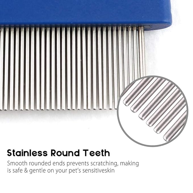 PrimePets Flea Comb for Cat Dog, Pet Hair Removal Comb