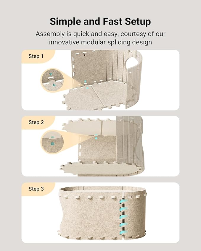 DownyPaws Cat House for Indoor Cats, Cat Bed Cave for Multiple & Large Cats Up to 22 Lbs, Scratch Resistant, Foldable Peekaboo Kitten Caves Tunnel Enclosed Bed, PeekaPurr, Cream