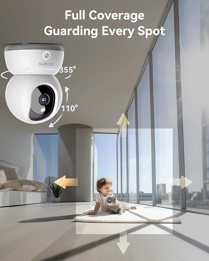 blurams 2K Pet Camera, Cameras for Home Security with One-Touch Call, Indoor Camera w/Color Night Vision, Motion Tracking, Cloud & SD Card Storage (2Pack)